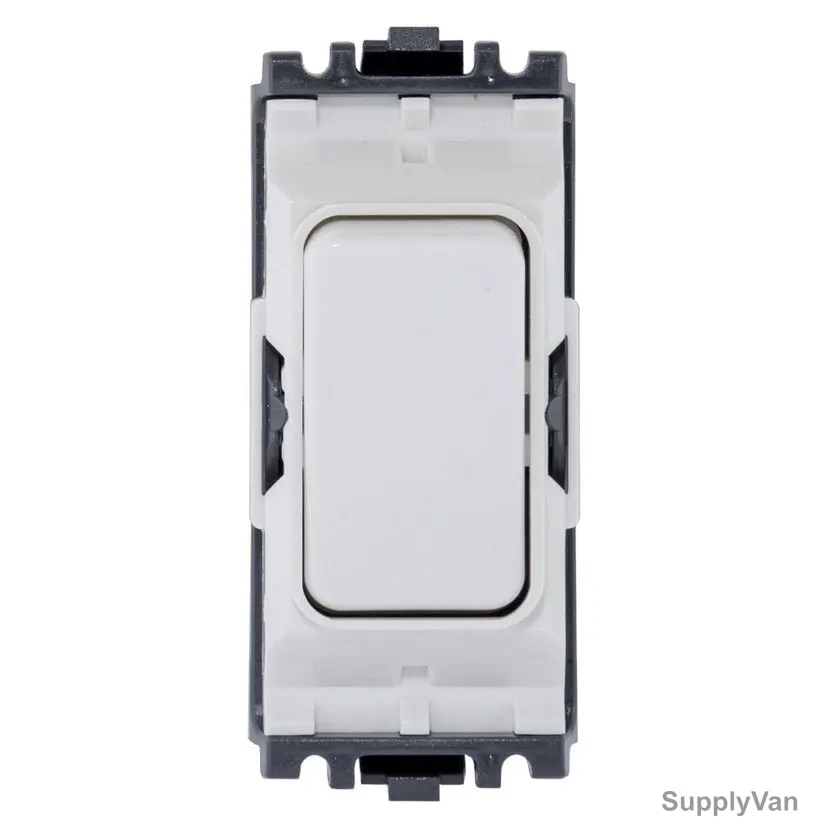 Mk Single Pole Grid Switch, K4892WHI, Logic Plus, Thermoset Plastic, IP4X, 1 Gang, 2 Way, 20A, White