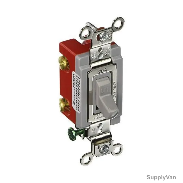 Hubbell 2 Way Toggle Switch, HUBHBL1222GY, 20A, 120-277VAC