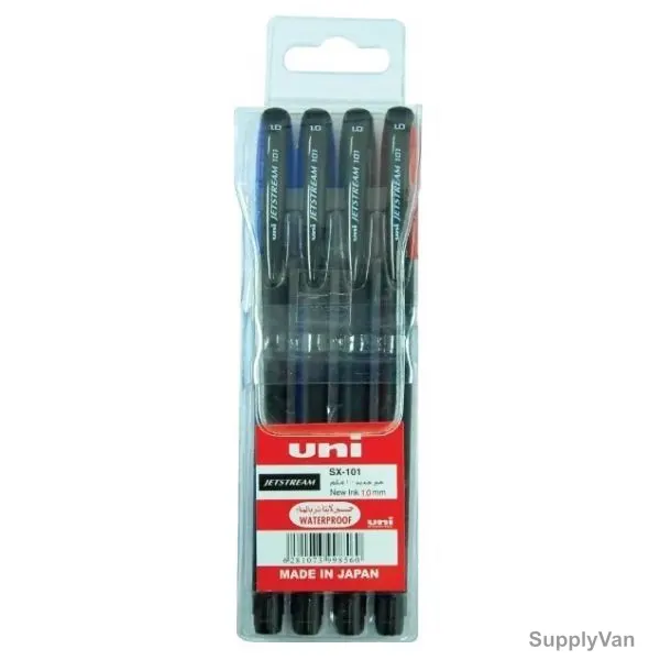 Uni-Ball Ball Point Pen, SX101-05D, Jetstream, 1.0MM Tip, Assorted Colors, 60 Pcs/Set
