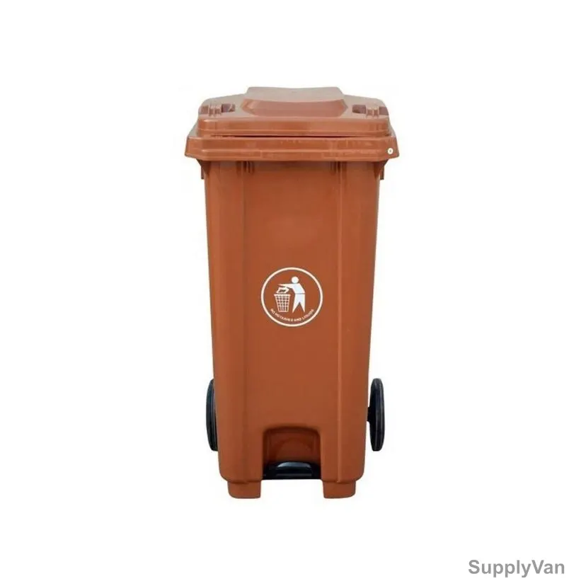 Akc Garbage Bin With Pedal, GC51N-240, Plastic, 240 Ltrs, Brown