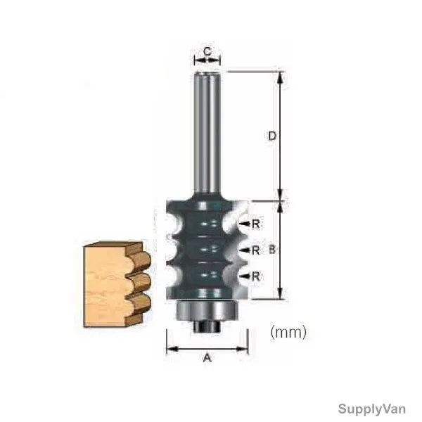 Makita Multi Reed Router Bit, D-13079, 22.2x25.4MM