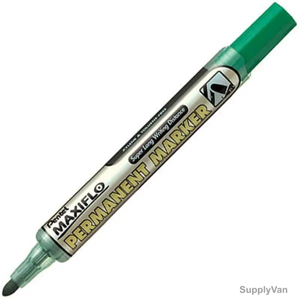 Pentel Permanent Marker, PE-NLF50-D, Maxiflo, 4.5MM, Green, 12 Pcs/Pack