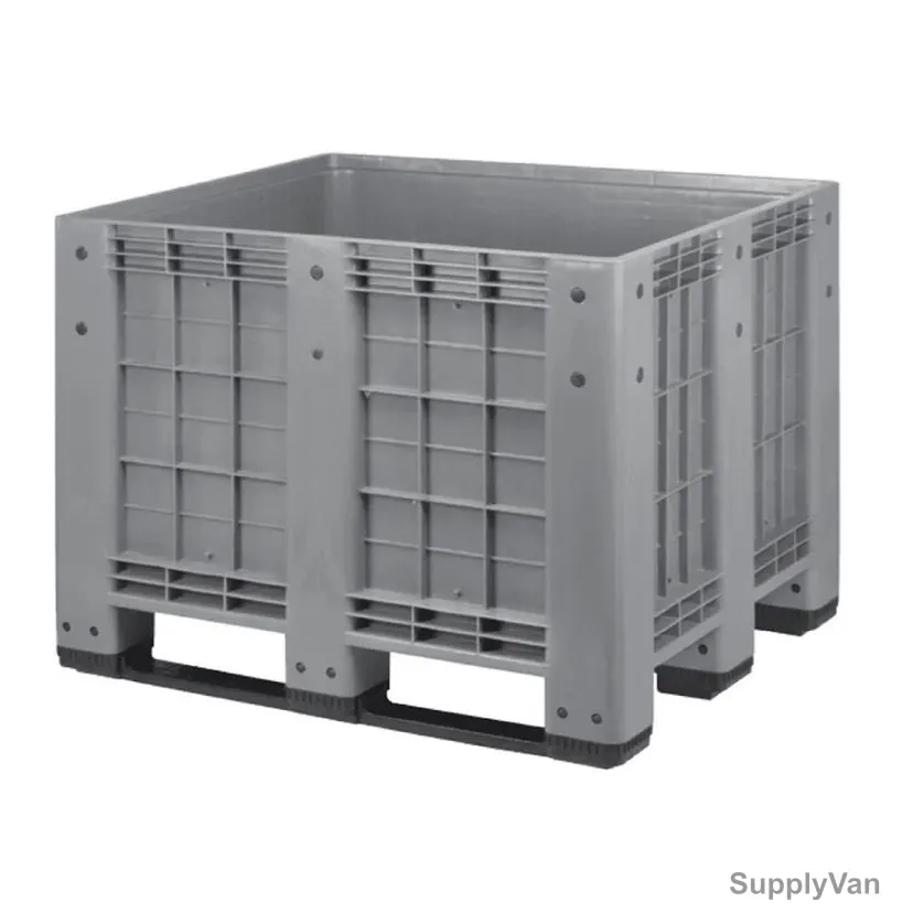 Crateco Closed Pallet Box, HDPE/PP, 915MM Height x 1000MM Width x 1200MM Length, 700 Ltrs Capacity, Grey