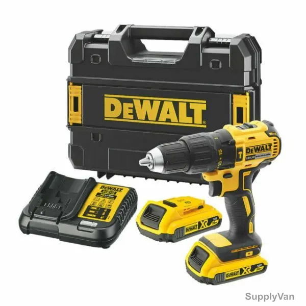 Dewalt Brushless Hammer Drill Driver, DCD778D2T-GB, 18V, 2x 2.0Ah Battery, 1x Charger
