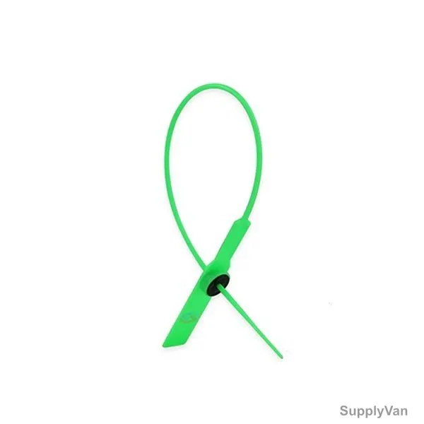 Container Security Seal Tag, Polypropylene, 280MM Length, Green, 100 Pcs/Pack — image 1
