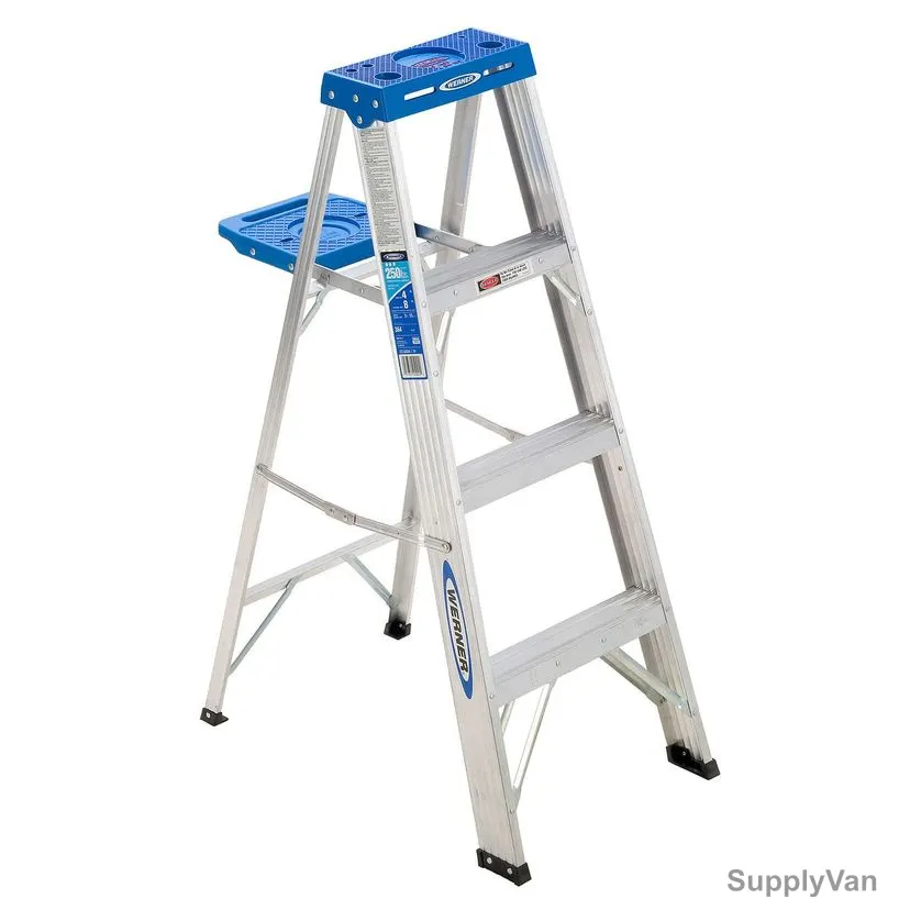 Werner Single Sided Step Ladder, 364, Aluminium, 4 Feet Height, 113 Kg Weight Capacity