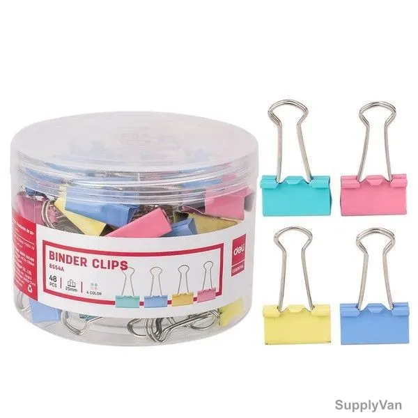 Deli Color Binder Clip, E8551A, PVC, 51MM, 12 Pcs/Pack