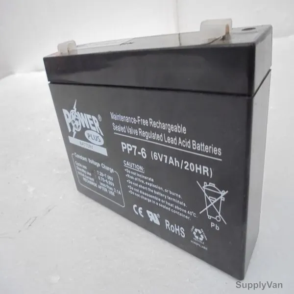 Powerplus Lead Acid Battery, PP7-6, 6V, 7Ah/20Hr