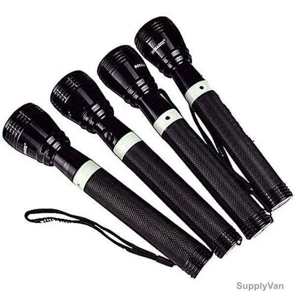 Sonashi Rechargeable LED Flashlight, SLT-2611, 3W, Black, 4 Pcs/Pack