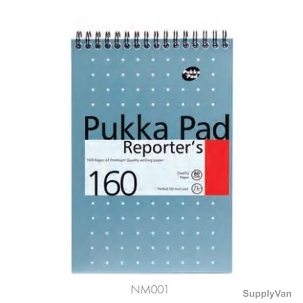 Pukka Reporters Mettallic Pad, NM001, 140 x 205MM, 160 Pages, White
