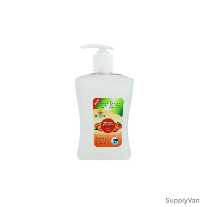 Galeno Anti-Bacterial Liquid Hand Wash, GAL0293, Peach, 500ML