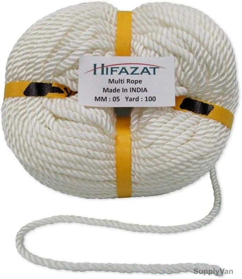 Hifazat Rope, SHGT-MR-W5100, Polypropylene, 5MM x 91.44 Mtrs, White