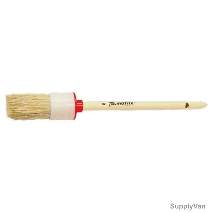Mtx Round Paint Brush With Wooden/Plastic Handle, 820749, No.4, Natural Bristle, 25MM — image 1