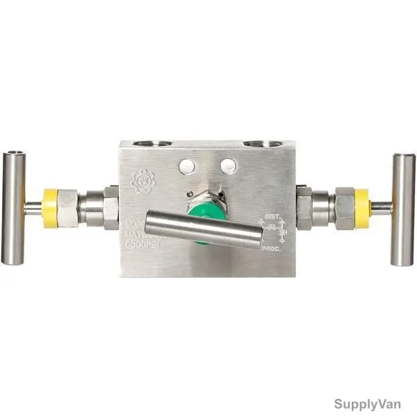 PI Controls Three Manifold Valve, PI-M103-B, 1/2 Inch, FNPT
