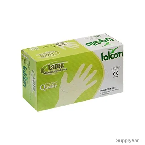 Falcon Latex Examination Gloves, Large, White, 1000 Pcs/Carton