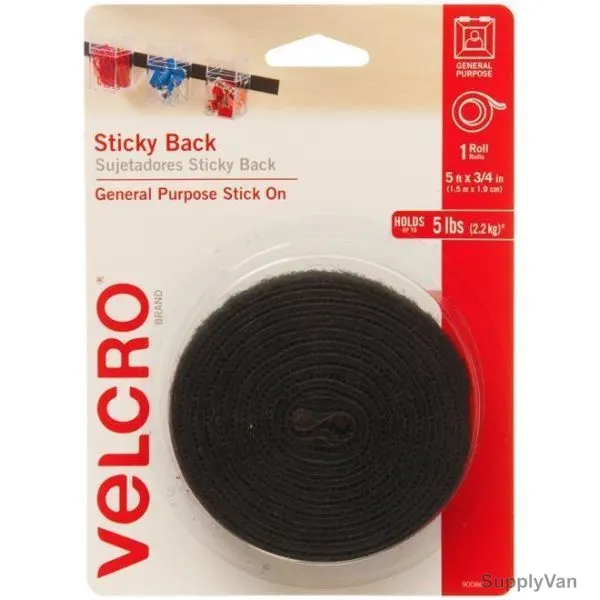 Velcro Stick on Tape, 1.5 Mtrs, Black
