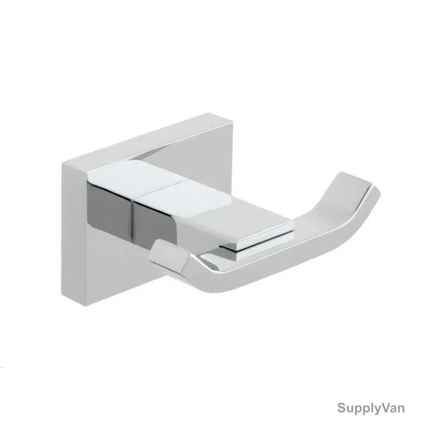 Vado Double Robe Hook, Level, Wall Mounted, Chrome, Silver — image 1