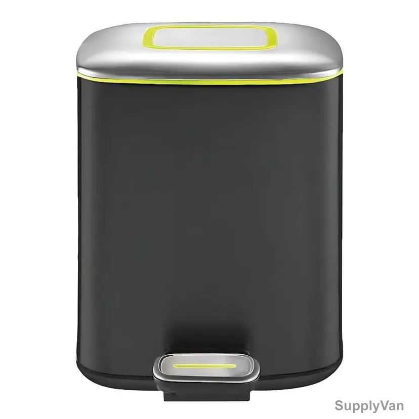 Eko Pedal Trash Bin, SS71K-6, Stainless Steel, 6 Ltrs, Black/Silver — image 1