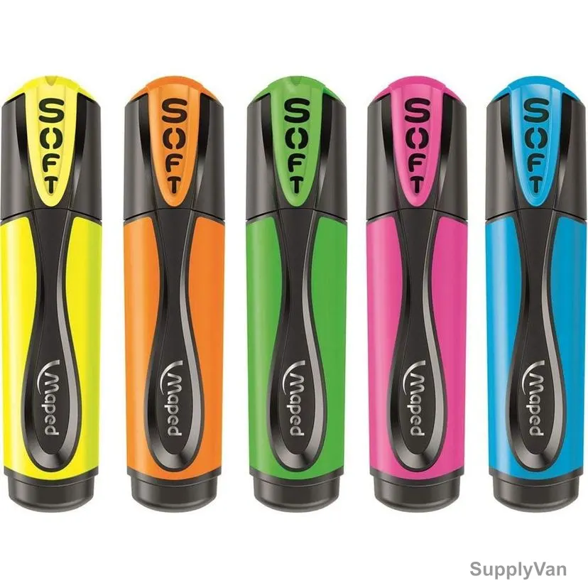 Maped Soft Flex Highlighter, MD-746037, Assorted Colors, 24 Pcs/Set