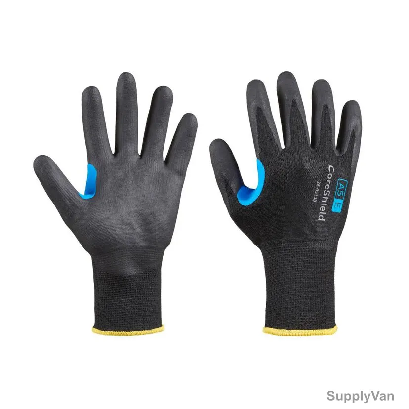 Honeywell Dipped Cut-Resistant Gloves, 25-0513B-9L, CoreShield, A5/E Cut, Nylon, Size9, Black — image 1