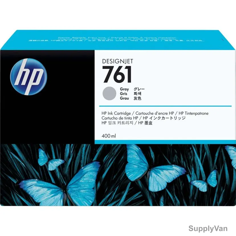 HP DesignJet Ink Cartridge, CM995A, 761, 400ML, Grey