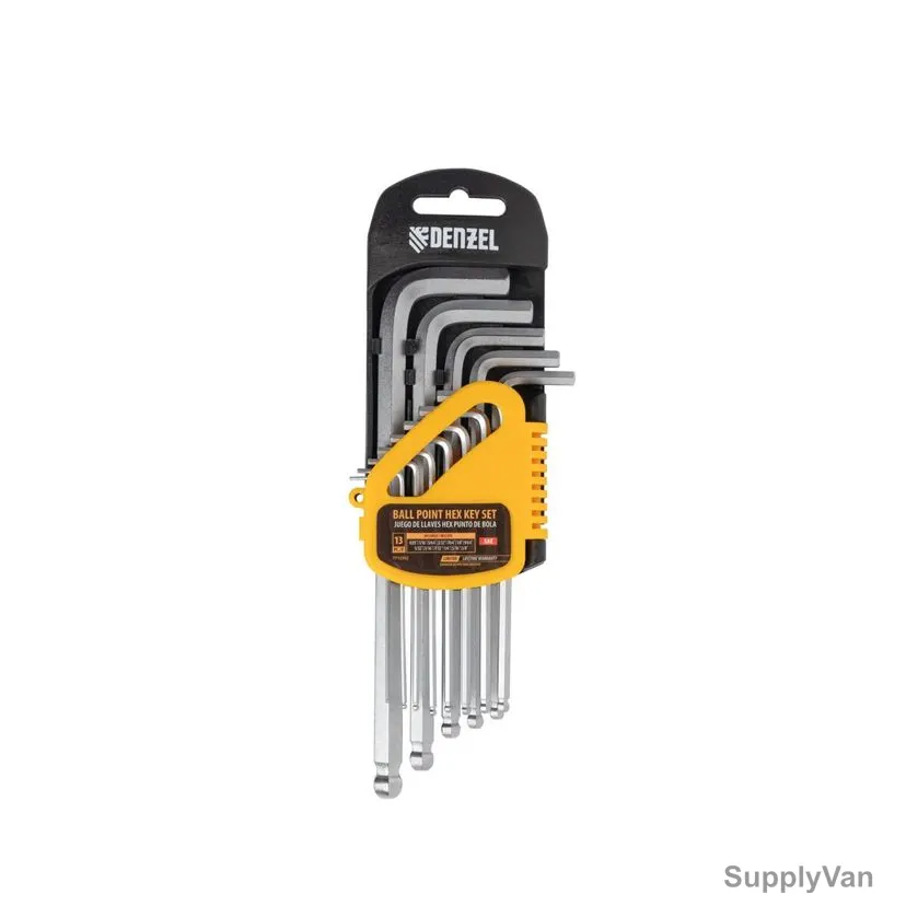 Denzel Ball Point Hex Key Set, 7712302, SAE, 13 Pcs/Set — image 1
