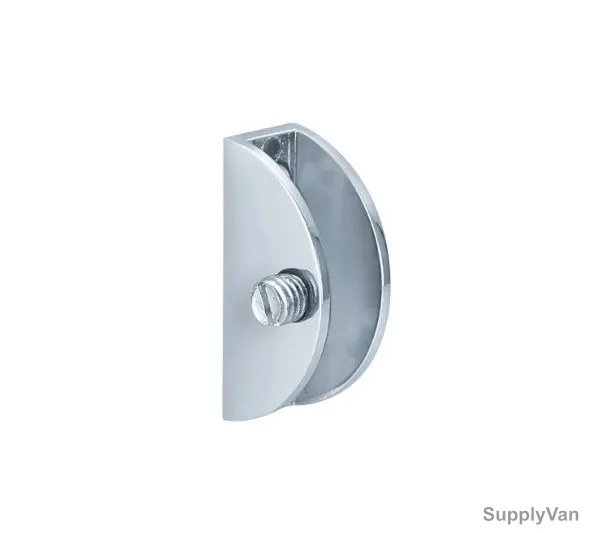 Yingda Cabinet Half Round Glass Holder Clamp, YD-076, Zinc Alloy, 8MM, Silver — image 1