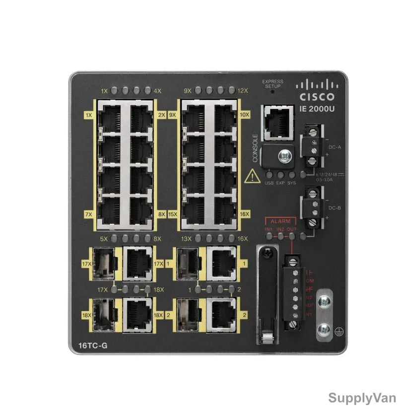 Cisco Industrial Ethernet Switch, IE-2000-16TC-G-E, 16FE + 4 Uplink Ports