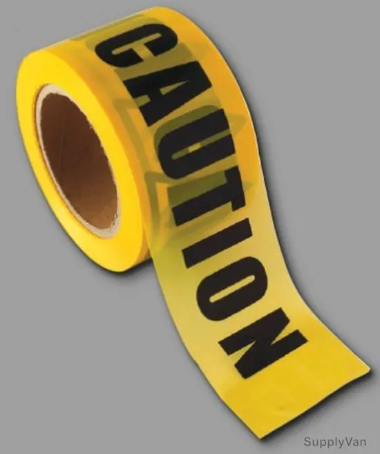 Workman Warning Tape, WT-CH-CAUTION-YELLOW, Message, 3 Inch x 200 Mtrs