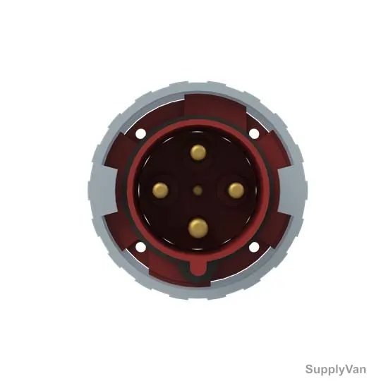 Abb Straight Flange Panel Mounted Socket Inlet, 363BU6W, 380-415V, IP67, 63A, 3P+E, Red