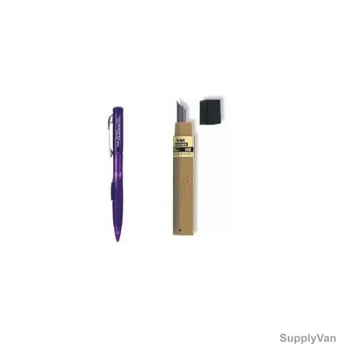 Pentel Twist Eraser Click Mechanical Pencil With Lead, PEP-PACK-070, 0.5MM, Violet, 2 Pcs/Set