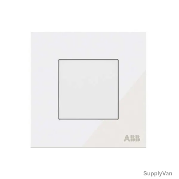 ABB Premium Blank Plate, AM50444-WG, Millenium, 1 Gang, White Glass — image 1