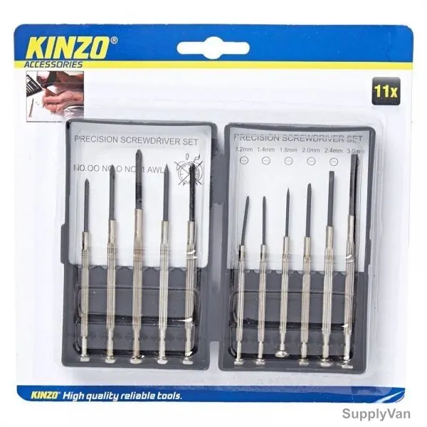 Kinzo Precision Screwdriver Set, 79475, Silver, PK11
