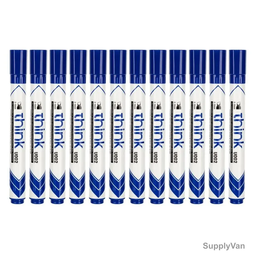 Deli Whiteboard Marker, EU00230, 2-5MM Tip Size, Blue, 12 Pcs/Pack