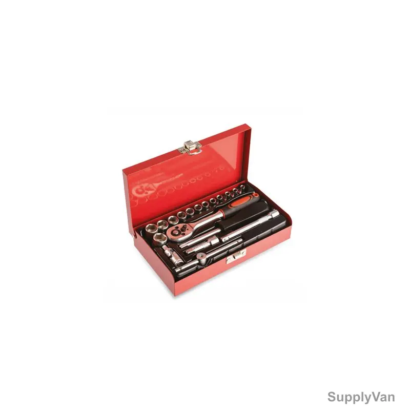 Clarke Socket Set, SS4-14C, 1/4 Inch Drive, 4-14MM, 19 Pcs/Set