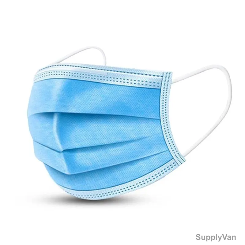 Disposable Protective Face Mask, Universal, 3 Ply, Blue, 10 Pcs/Pack — image 1
