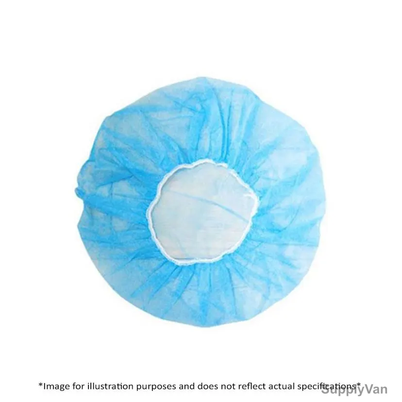 Khaleej Pack Disposable Hair Net, HN-BLU100, Nylon, Blue, 50 Pcs/Pack — image 1