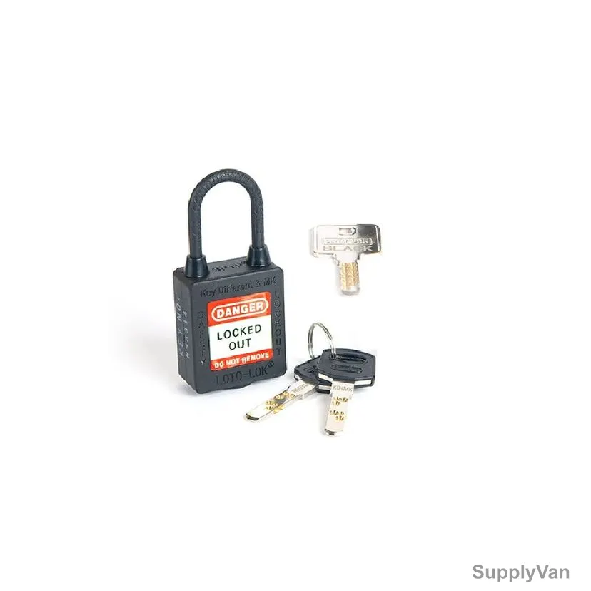 Loto-Lok Three Point Traceability Lockout Padlock, 3PTPNKDMKN40, Nylon, 40 x 5MM, Noir