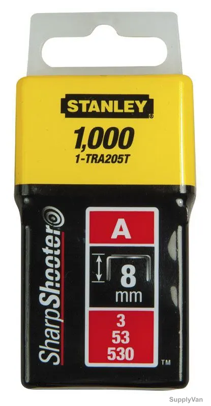 Stanley Type A Light Duty Staple Box, 1-TRA205T, 1000Pcs