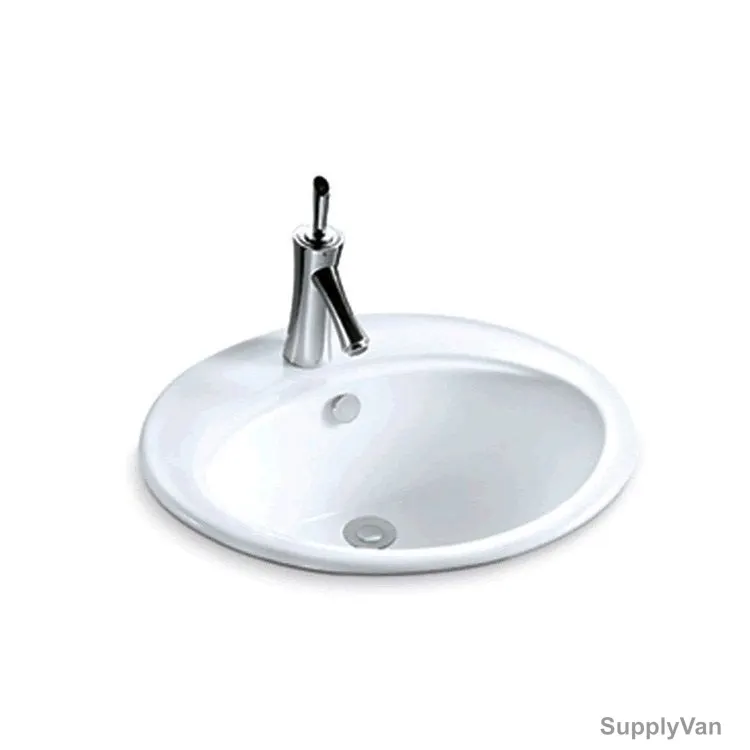 Milano Above Counter Wash Basin, KN-221, Ceramic, 56CM Dia, White