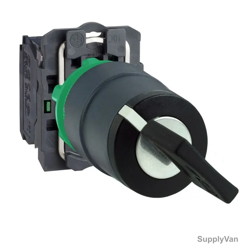 Schneider Electric Key Switch Selector, XB5AG61, Plastic, 2 Position, 22.5MM Dia, 1 NO, Black — image 1