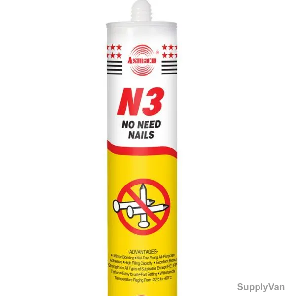 Asmaco N3 No Need Nails Adhesive, 280ML, 12 Pcs/Carton
