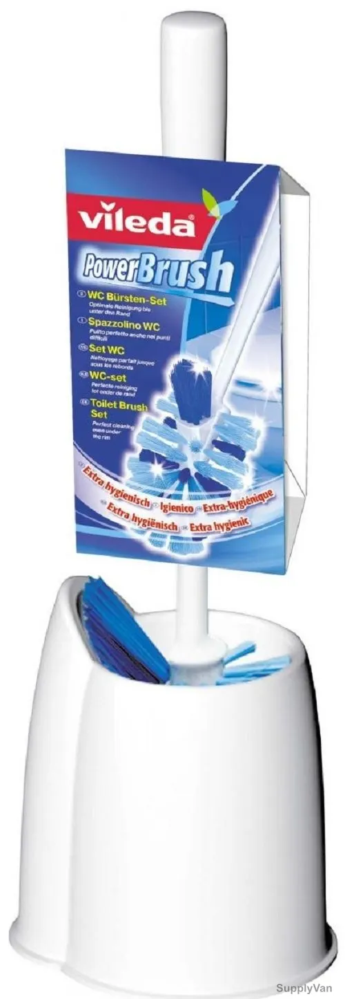Vileda Toilet Brush Set, VLFC125505, Power Brush, White