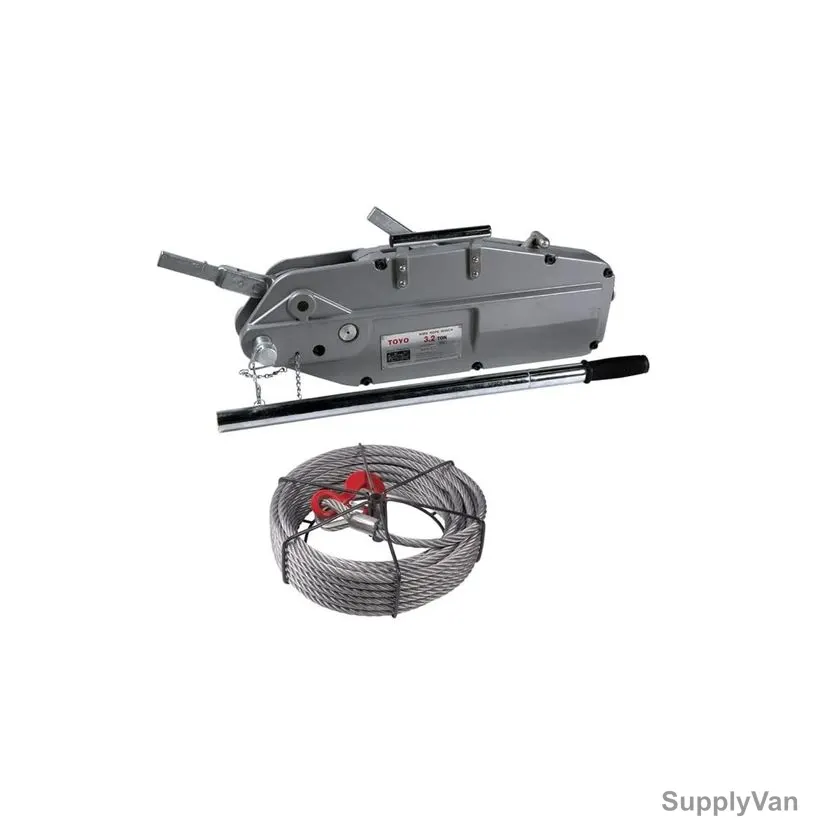 Toyo Manual Wire Rope Winch, TWP008, 0.8 Ton x 20 Mtrs