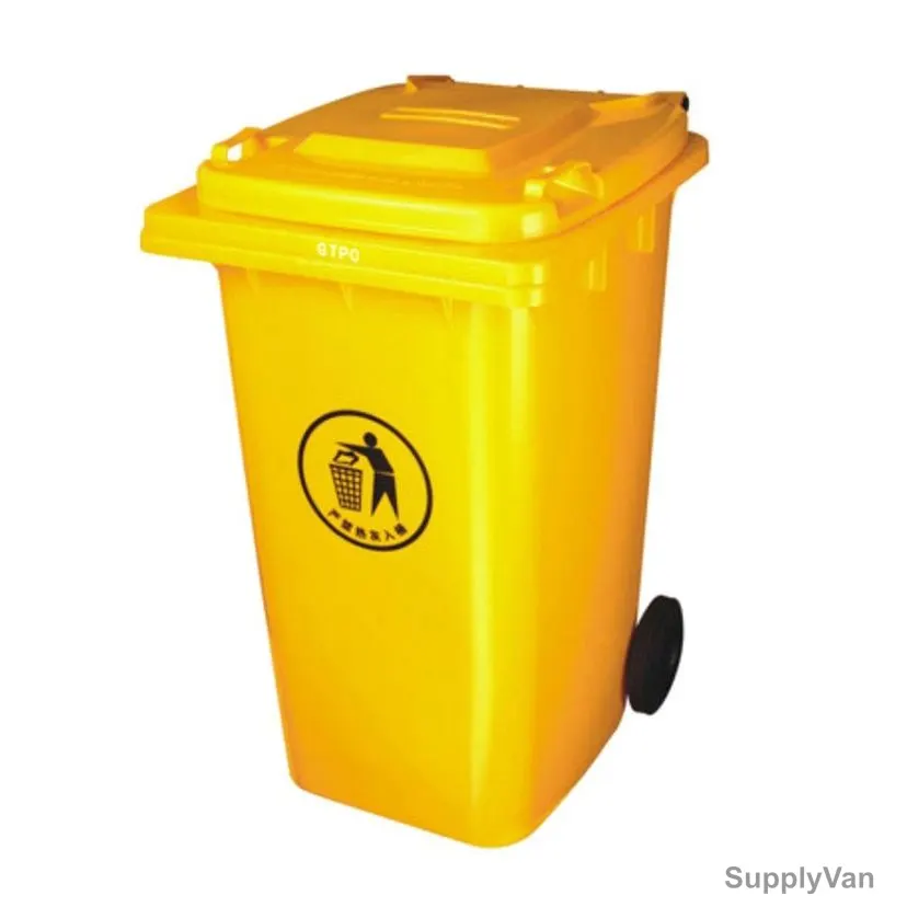 Akc Garbage Bin, GC04Y-240, Plastic, 240 Ltrs, Yellow