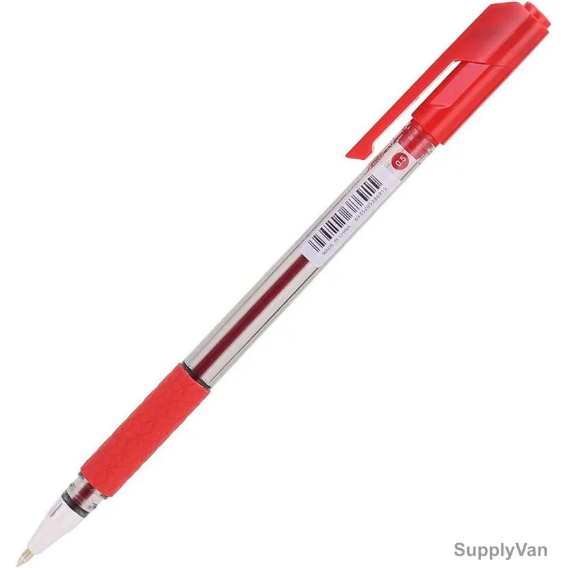 Deli Ball Point Pen With Low Viscosity Ink, EQ01540, 0.5MM, Red, 12 Pcs/Pack