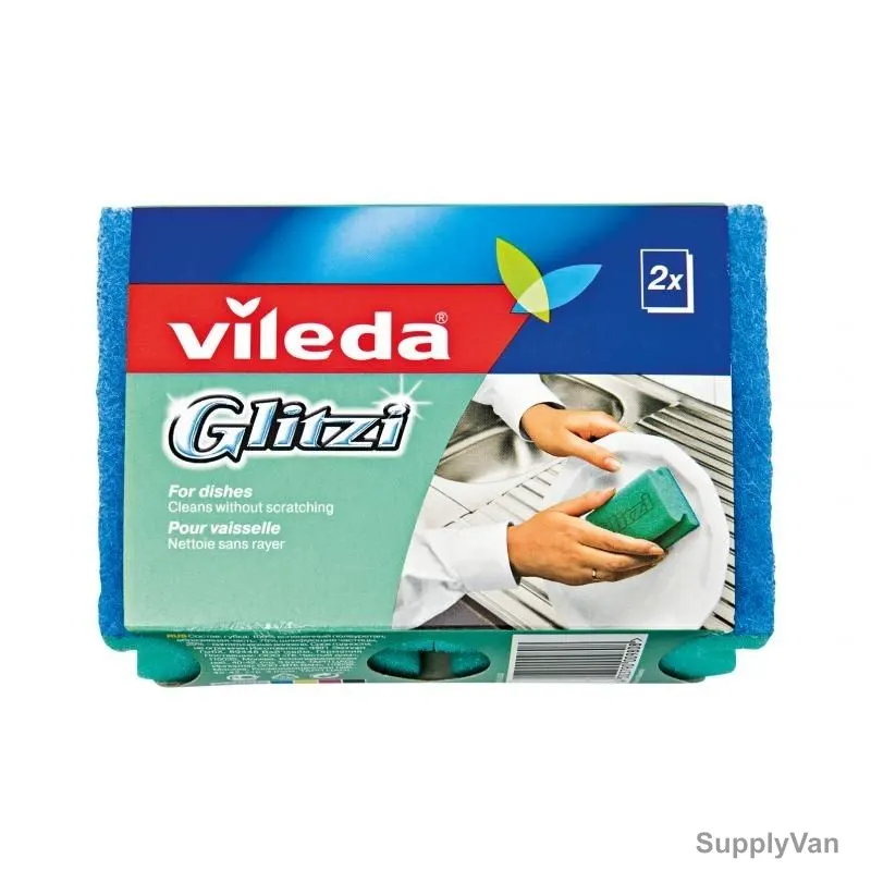 Vileda Dish Washing Scourer, VLSC72679, Glitzi, Foam, PK2