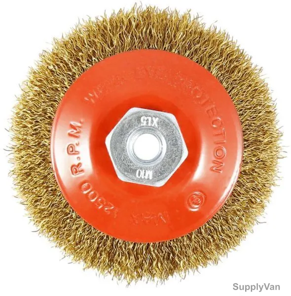 Hawk Wire Bevel Brush, 512061-3108, Crimped, w/ Thread, 10x100MM