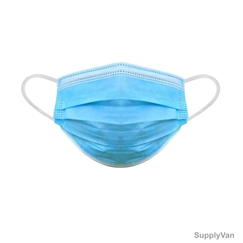Disposable Face Mask, FM3PLYD, 3 Ply, Blue, 50 Pcs/Pack — image 1
