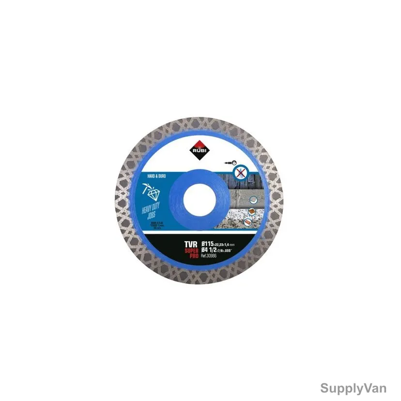 Rubi Turbo Viper Diamond Blade, 30986, TVR Superpro, Dry, 115MM Dia